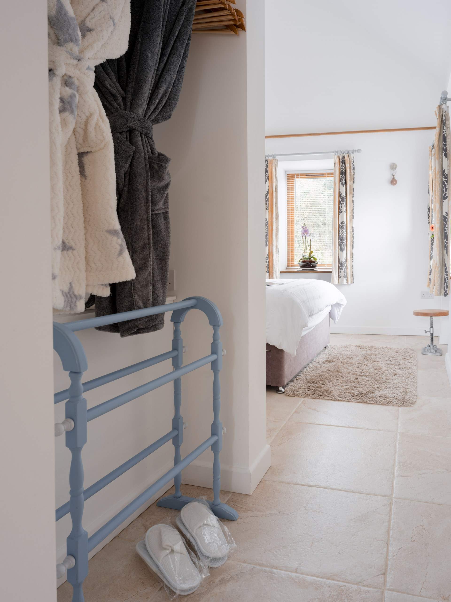 Why not make use of the cosy robes and slippers to accentuate that feeling of quiet rural comfort.