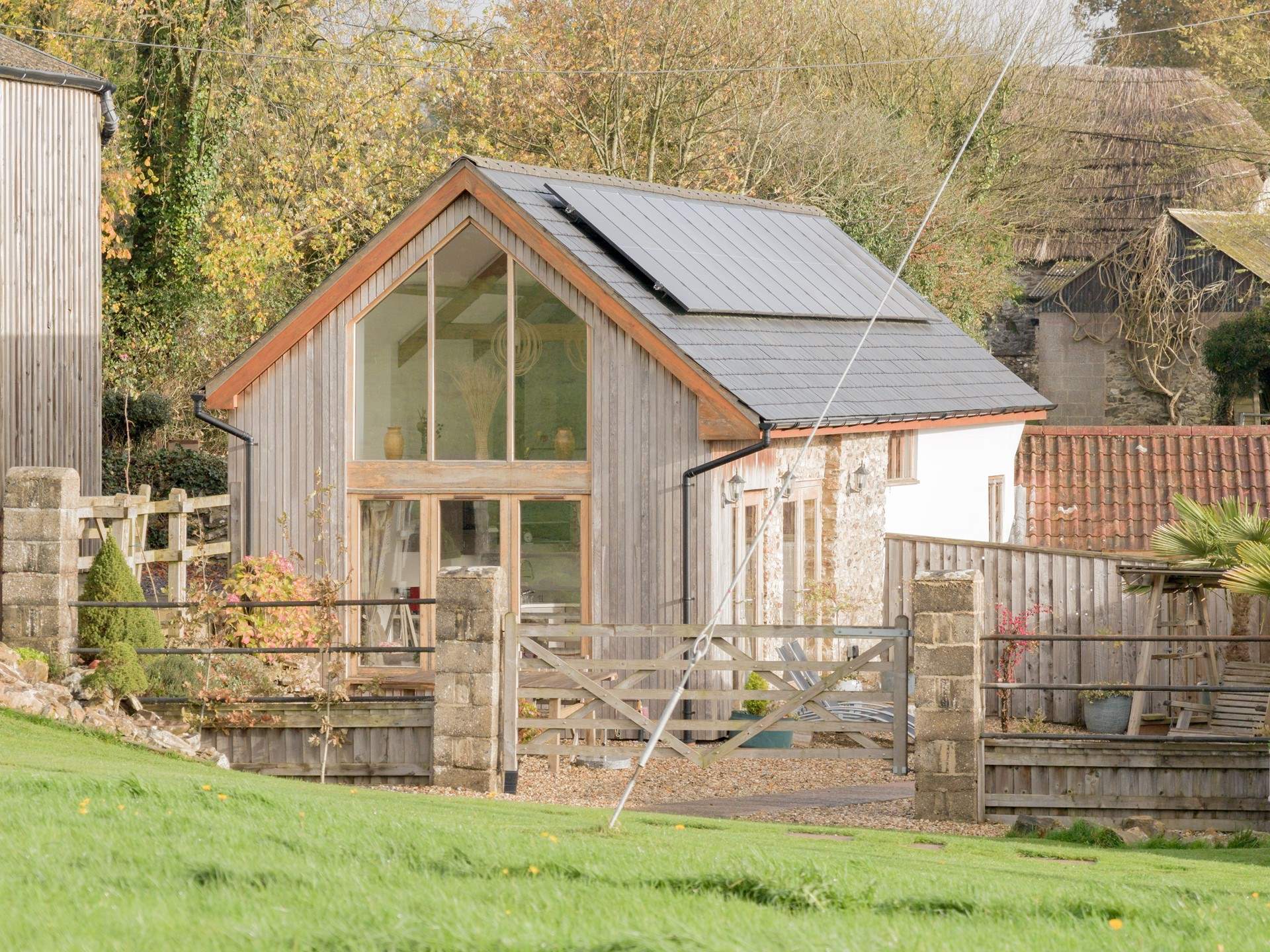 As viewed from the paddock. The Stables has a wonderful private outdoor space, complete with sun-loungers, seating and a fire-pit. What a spot for peace, quiet and perhaps a spot of star gazing...