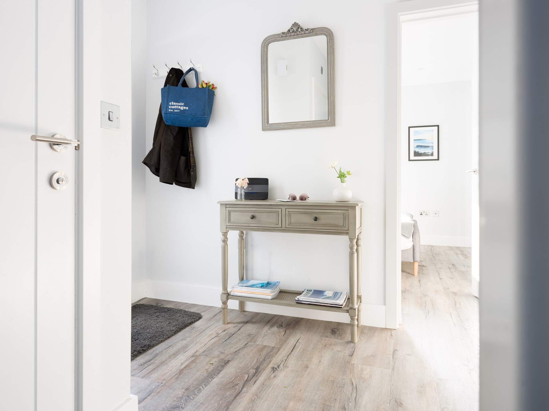 The hallway links all of the bedrooms and family bathroom. 