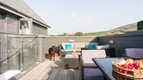 Enjoy the terrace which offers the perfect spot to gather and enjoy the long summer evenings. 