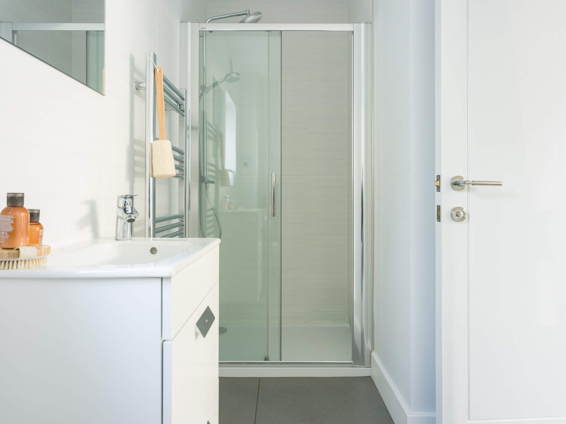 The en suite is light and bright.