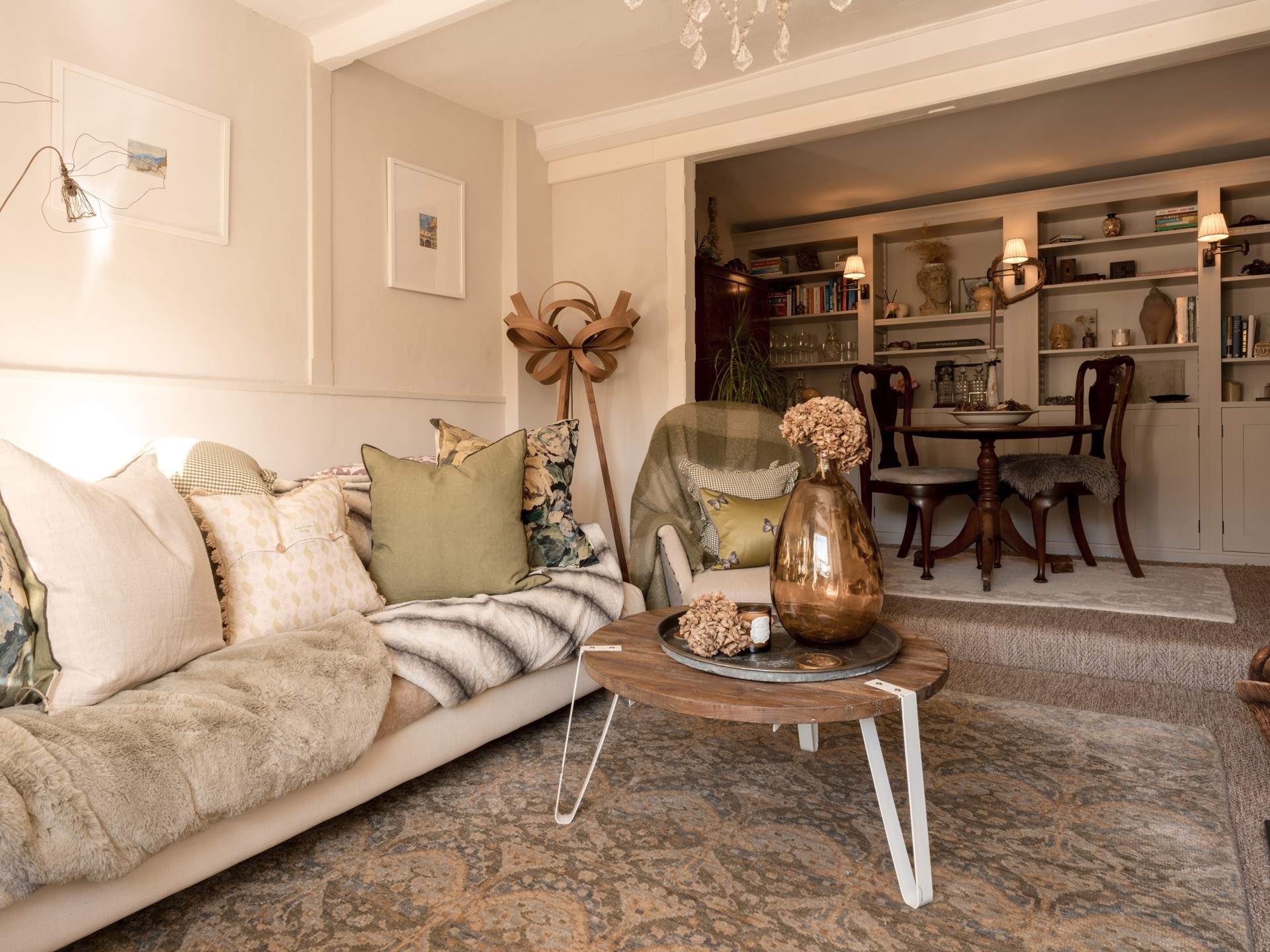 The sitting-room is a wonderful open and light space with plenty of room to put your feet up and relax.