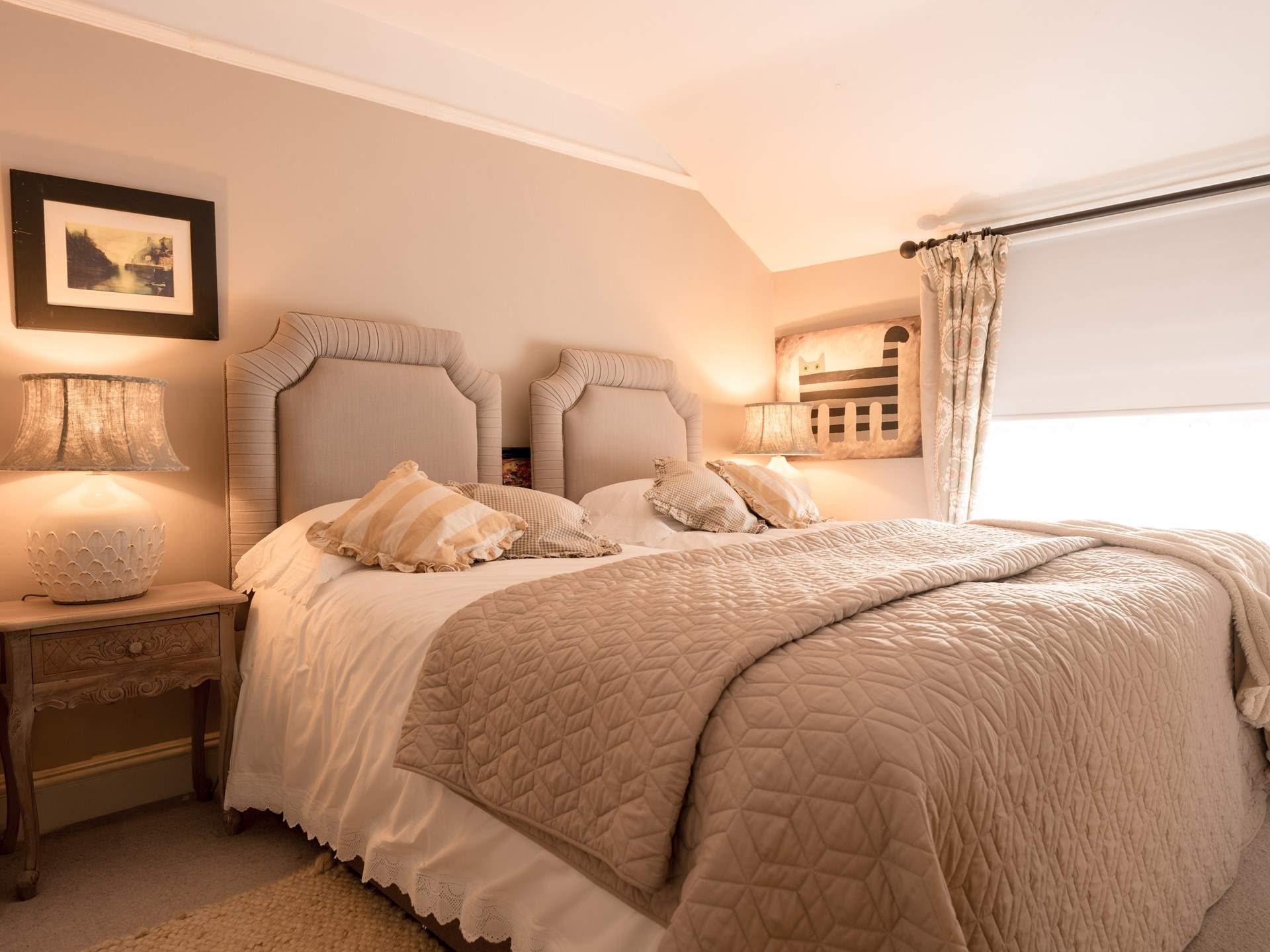 The second bedroom is spacious, stunning and features a very tempting super-king size bed (can be split into two singles).