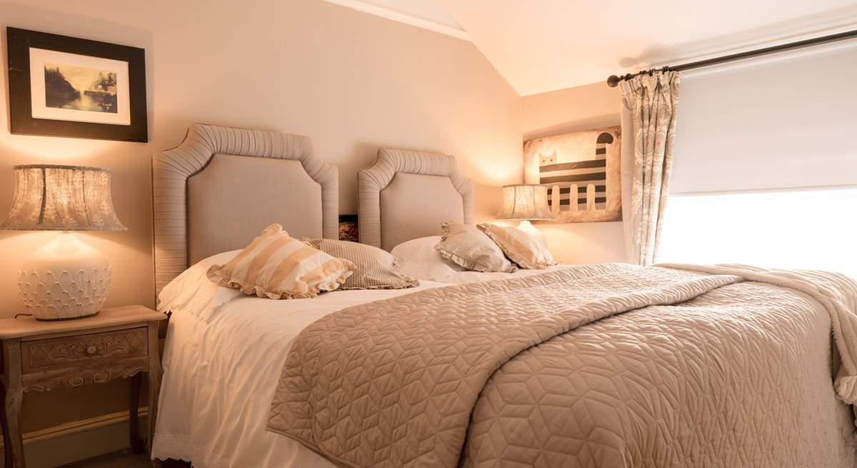 The second bedroom is spacious, stunning and features a very tempting super-king size bed (can be split into two singles).