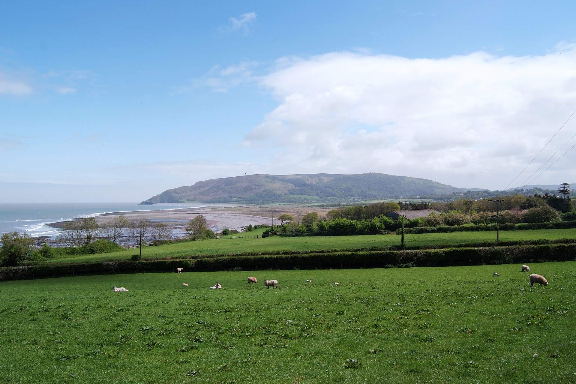 Porlock is where Exmoor meets the sea - this is the bay at Bossington with Porlock to the left and the National Trust village of Selworthy to the right.