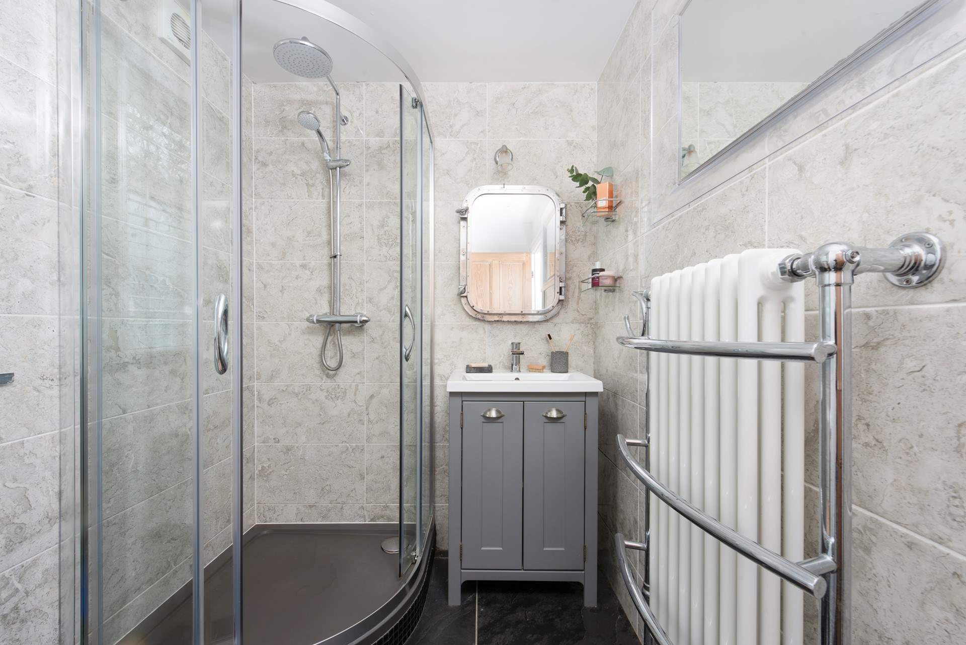 Typical for a cottage of this age, the shower-room is on the ground floor, perfect for rinsing off after a day a the beach or a countryside ramble.