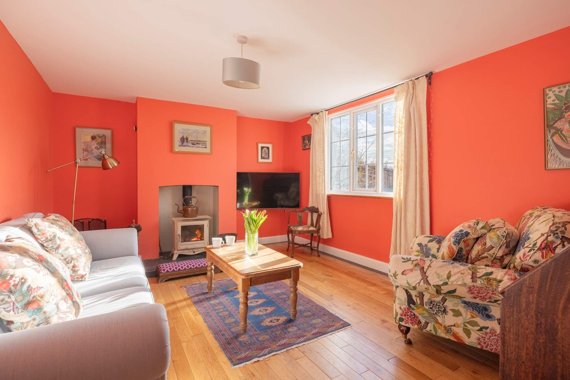 Enjoy cosy afternoons and evenings in front of the glowing wood-burner.