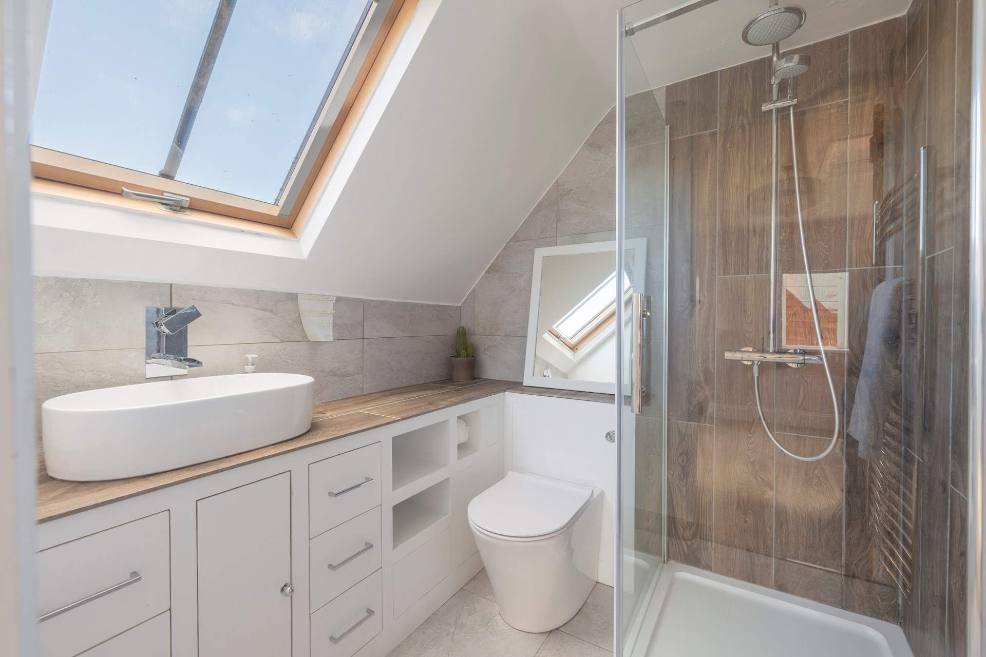 Wake up to a refreshing shower.