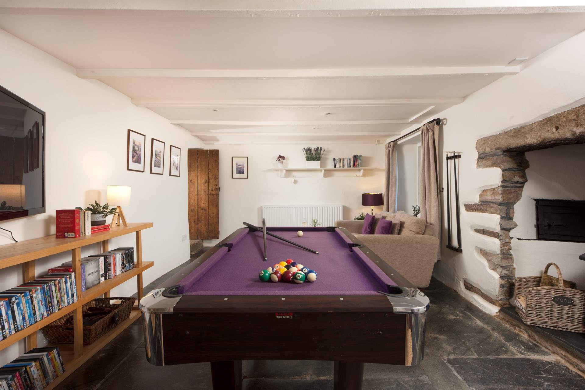 The pool table will delight young and old alike.