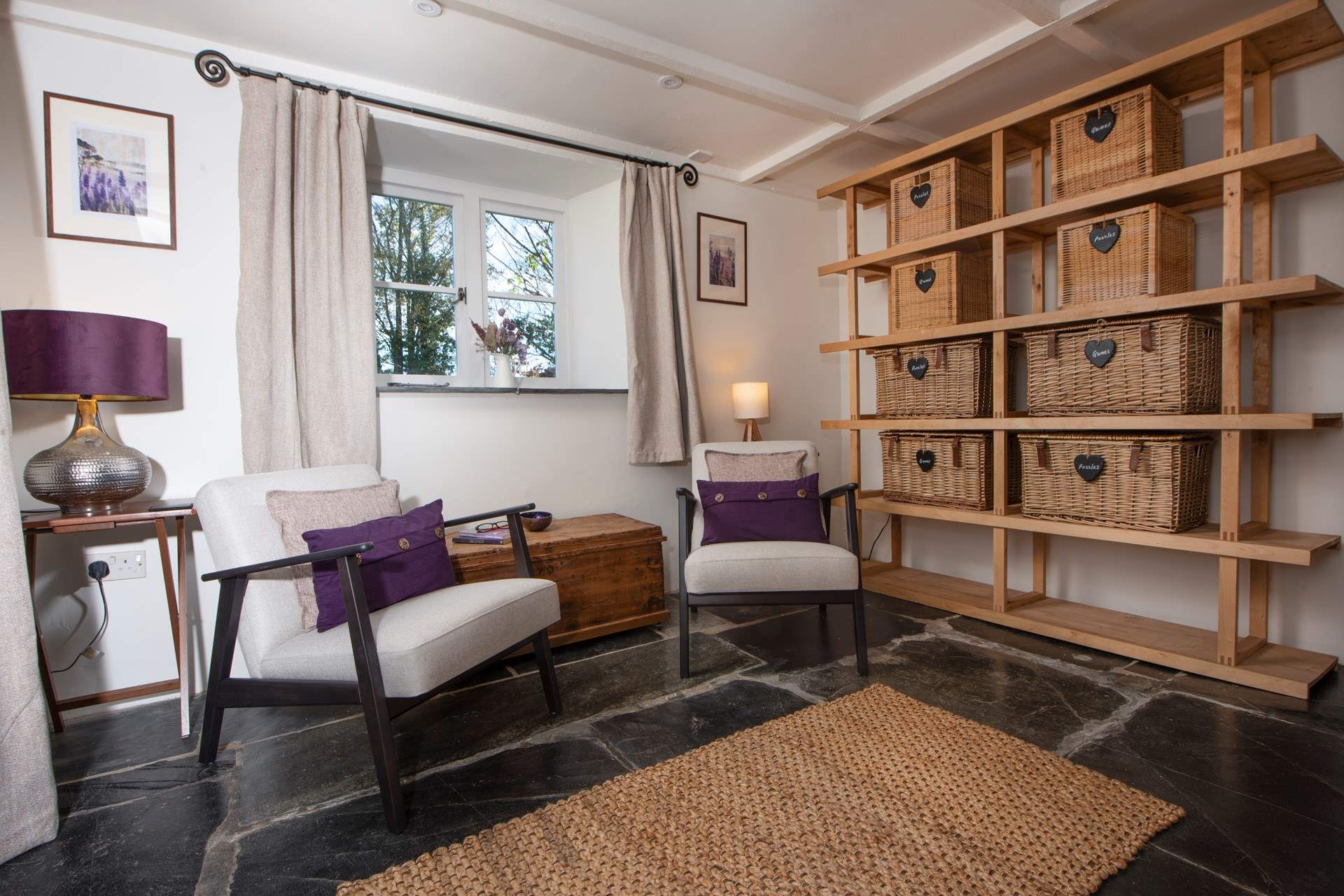 There's a whole array of games and books available and a spot to sit and read...