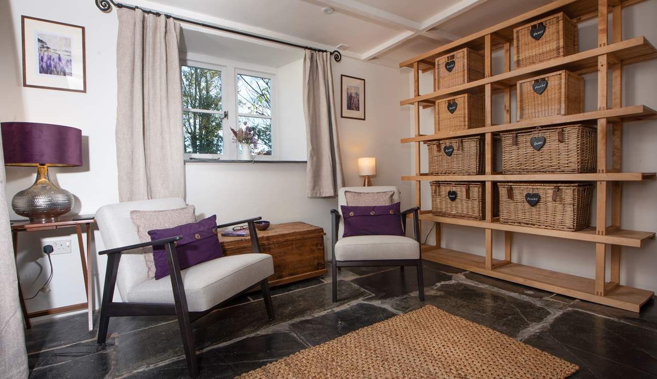 There's a whole array of games and books available and a spot to sit and read...