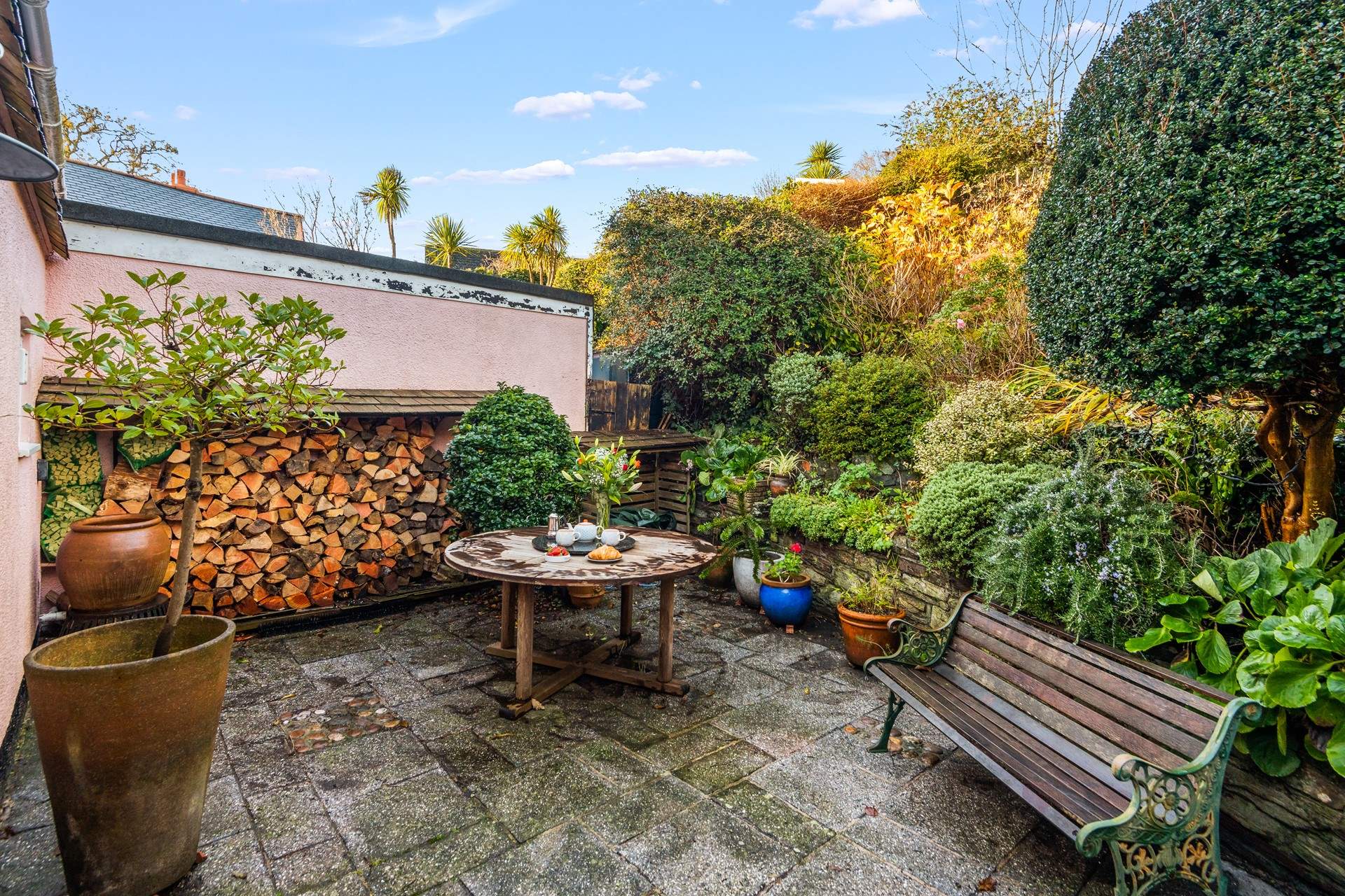 The ground floor patio area is a great space to enjoy a spot of dining al fresco.