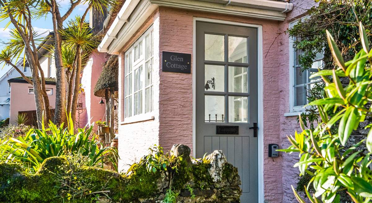 Glen Cottage is accessed up a small flight of steps.