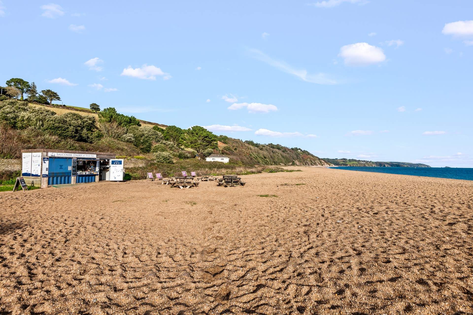 Strete Gate beach is just over a mile away and offers this beautiful expanse of beach and sea. 