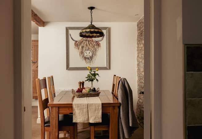 The curious cow is a perfect dining companion. 