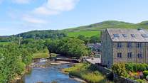 The river running through the pretty town of Settle. 