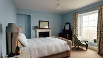 The spacious captain's room with sea views. 