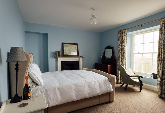 The spacious captain's room with sea views. 