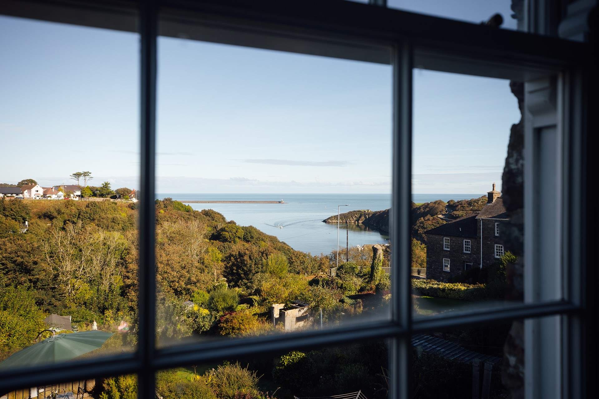 Gaze across the coast from the half-landing. 
