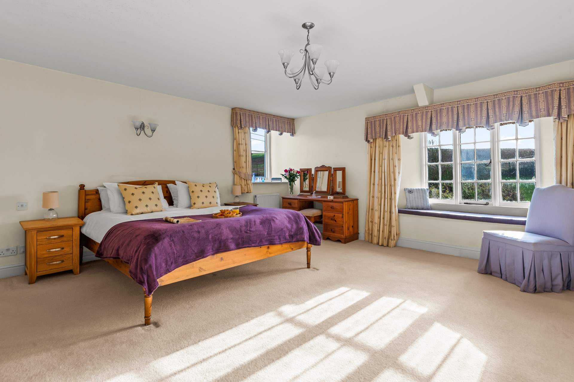 Bedroom 2 is home to this fabulous super-king bed. Wow, what a huge room!