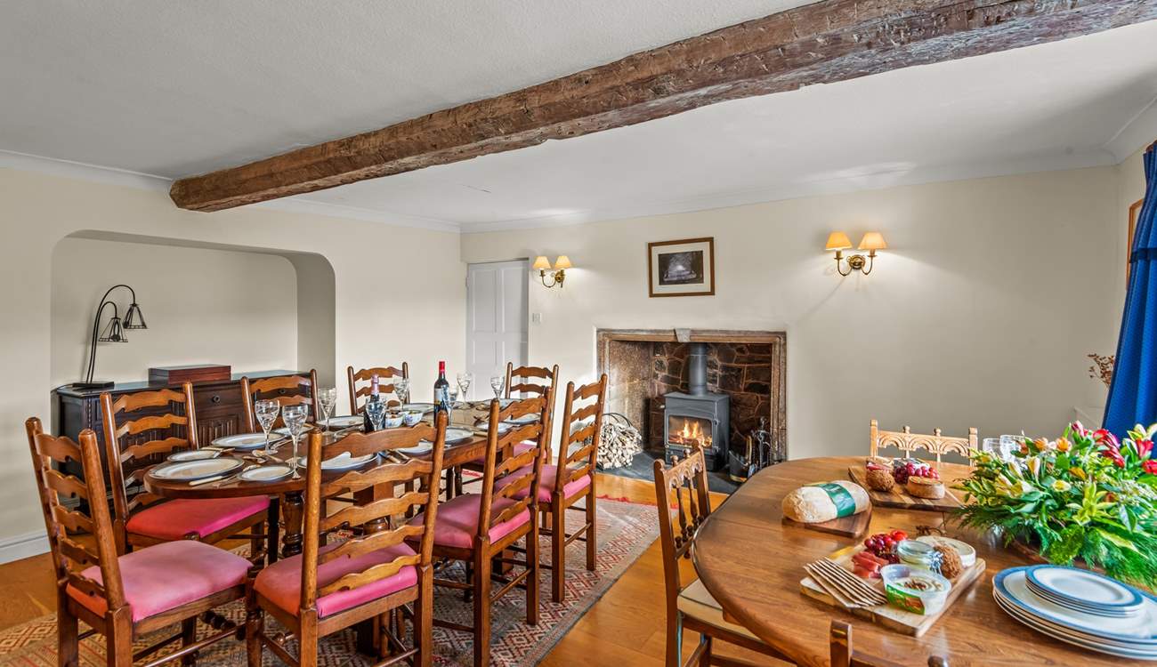 The dining-room also hosts a wood-burner for those chillier evenings. Dining in total comfort is essential.