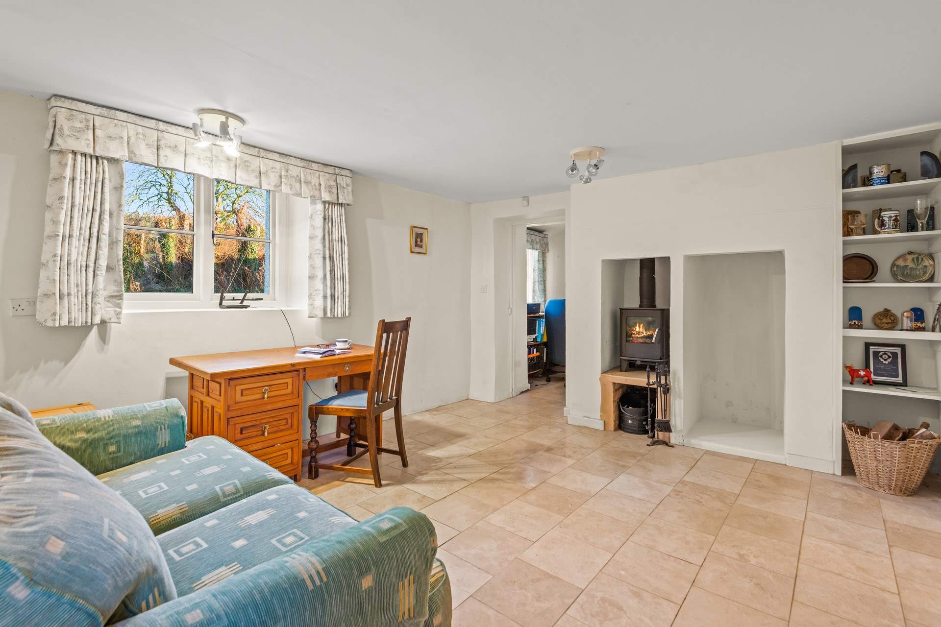 The downstairs study area is perfect for those wishing to find some peace and quiet to send those all important emails. The sofa can also be made up as an extra sleeping space on request.