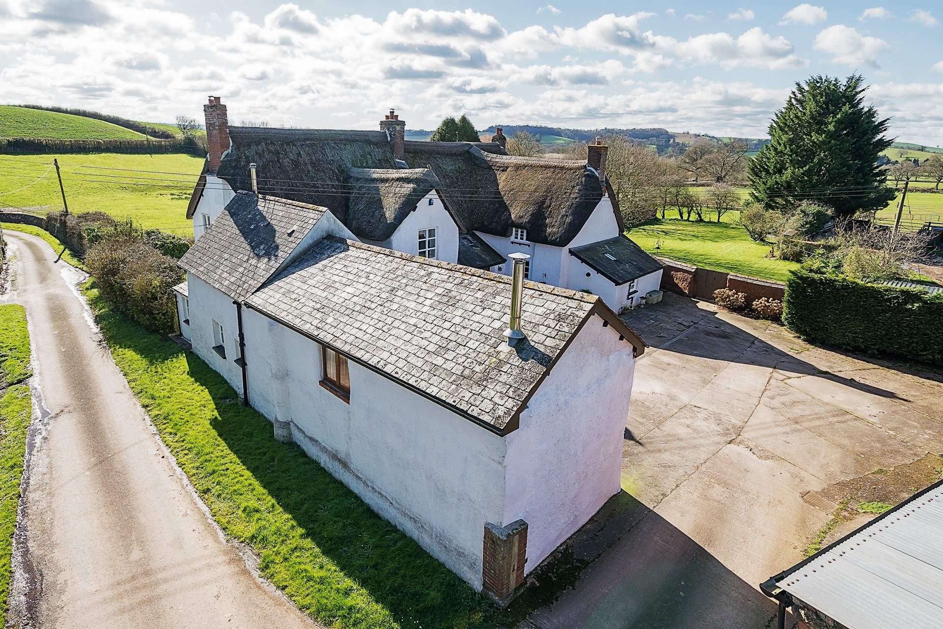 Your access is via this exceptionally quiet country lane.