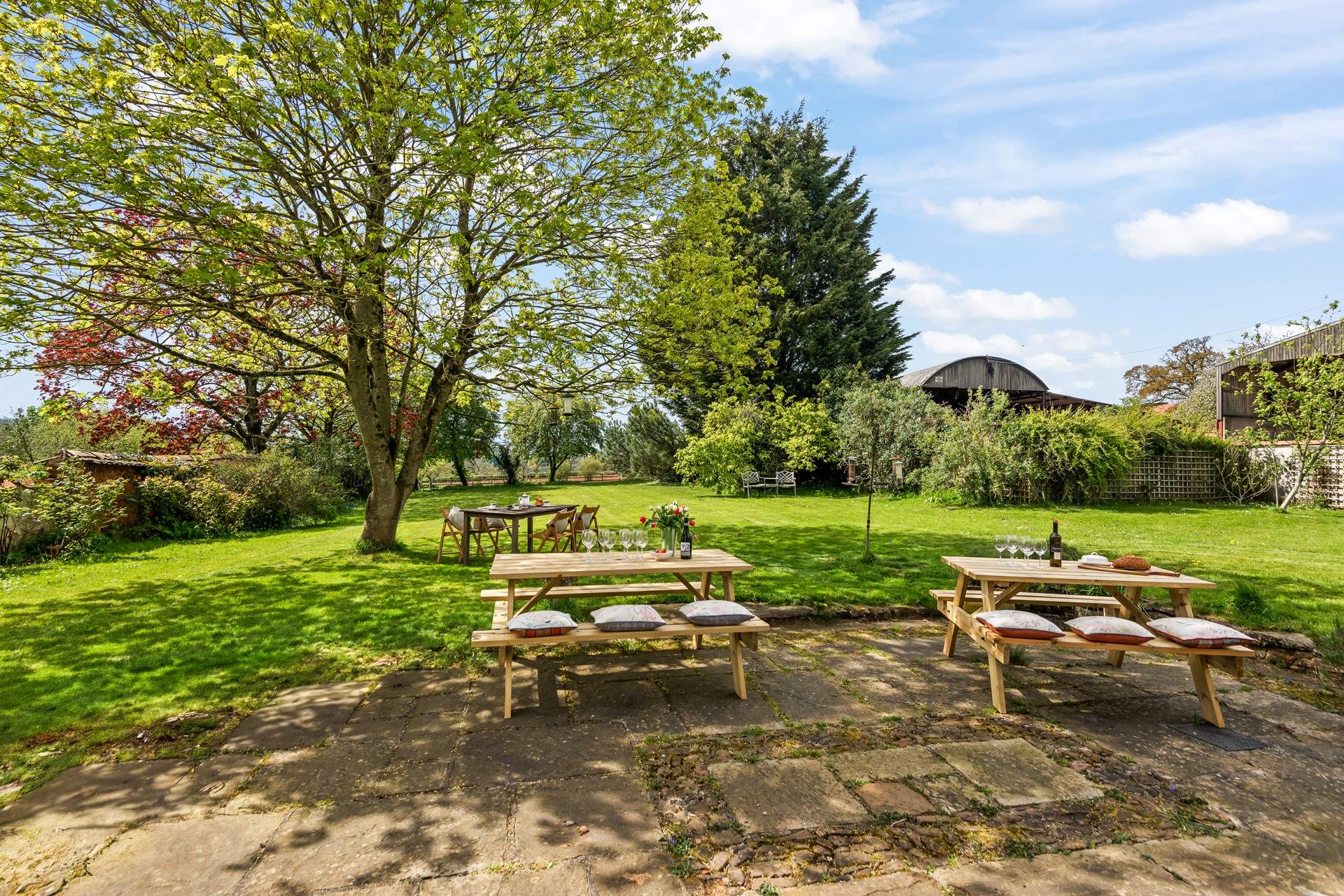 There's plenty of seating to enjoy dining al fresco in your glorious surroundings.
