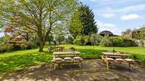 There's plenty of seating to enjoy dining al fresco in your glorious surroundings.