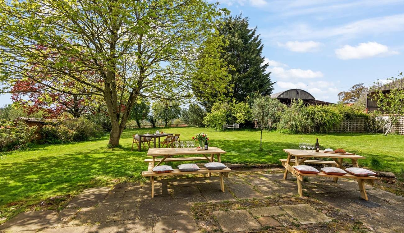 There's plenty of seating to enjoy dining al fresco in your glorious surroundings.