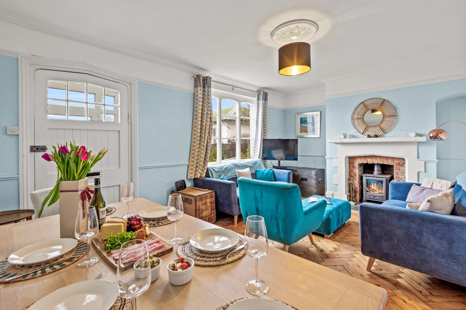 Looking back across to the porch door. Kick off your boots or flip flops in the porch and step inside - you will feel at home in an instant.