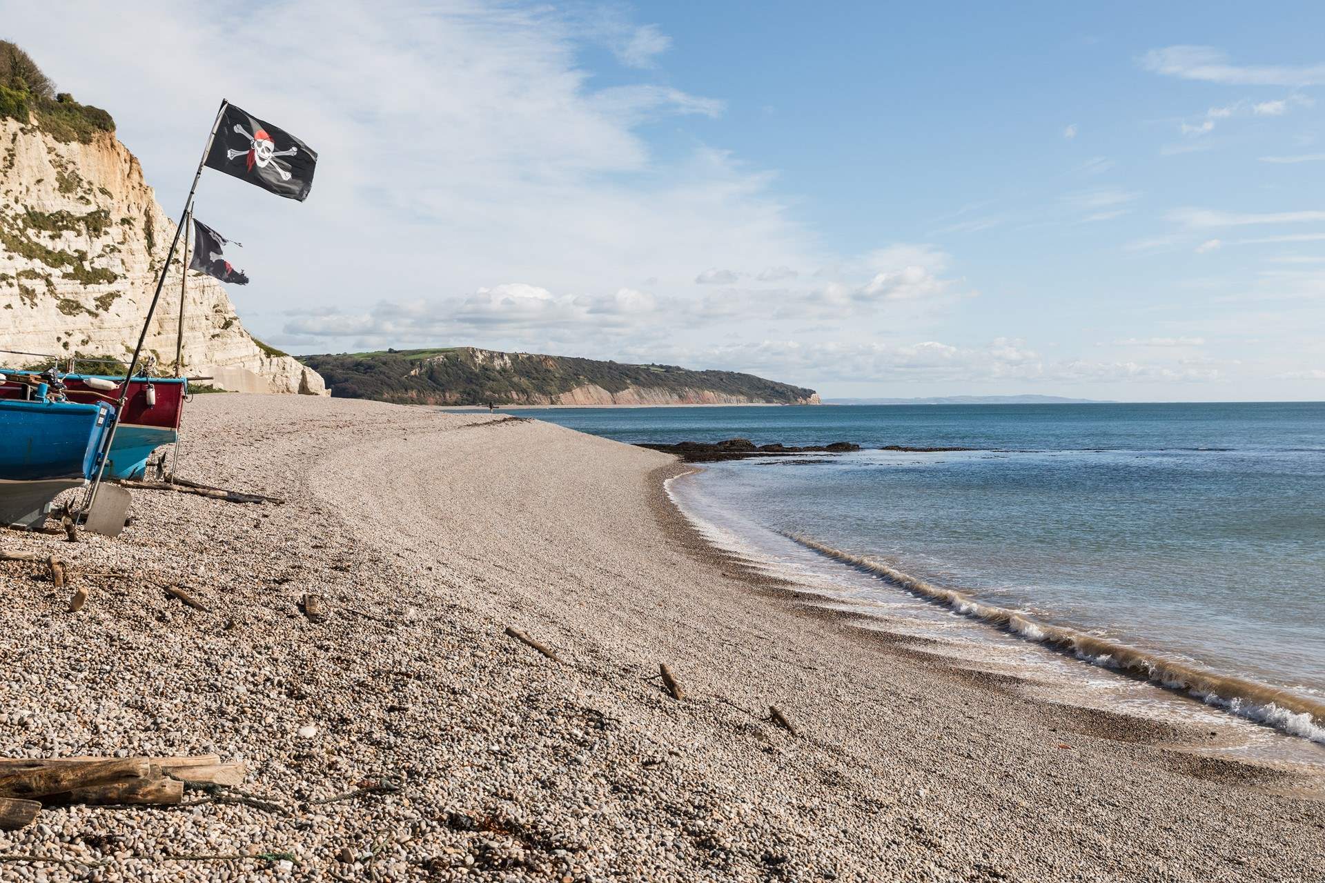 The charming beach at Beer. Fresh fish is landed here regularly.