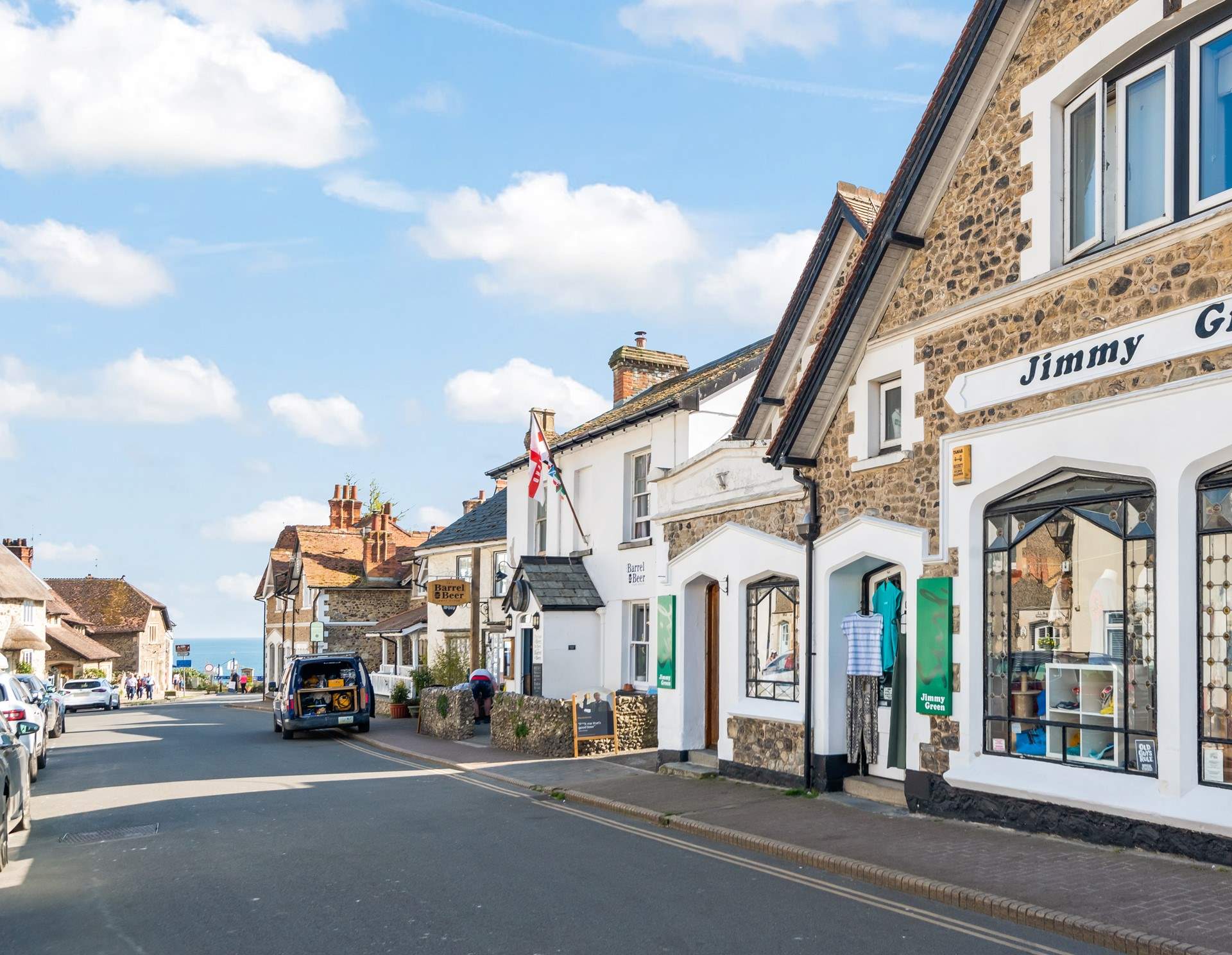 The charming high street leads down to the beach.