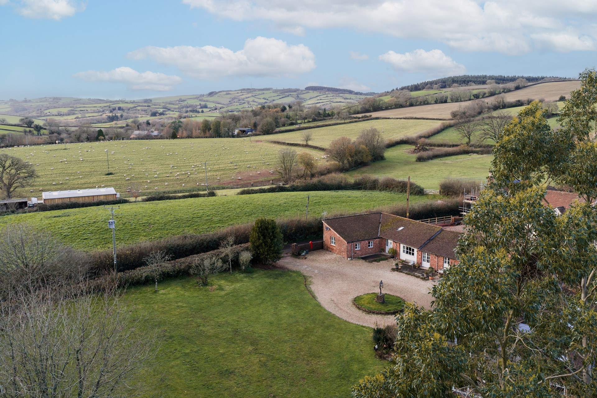 The parking for two cars is right next to the property and the wide parking area makes it easy to manoeuvre.