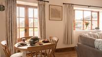 Just the perfect spot for the dining-area. Imagine a tasty feast with the doors open on a lovely warm day.
