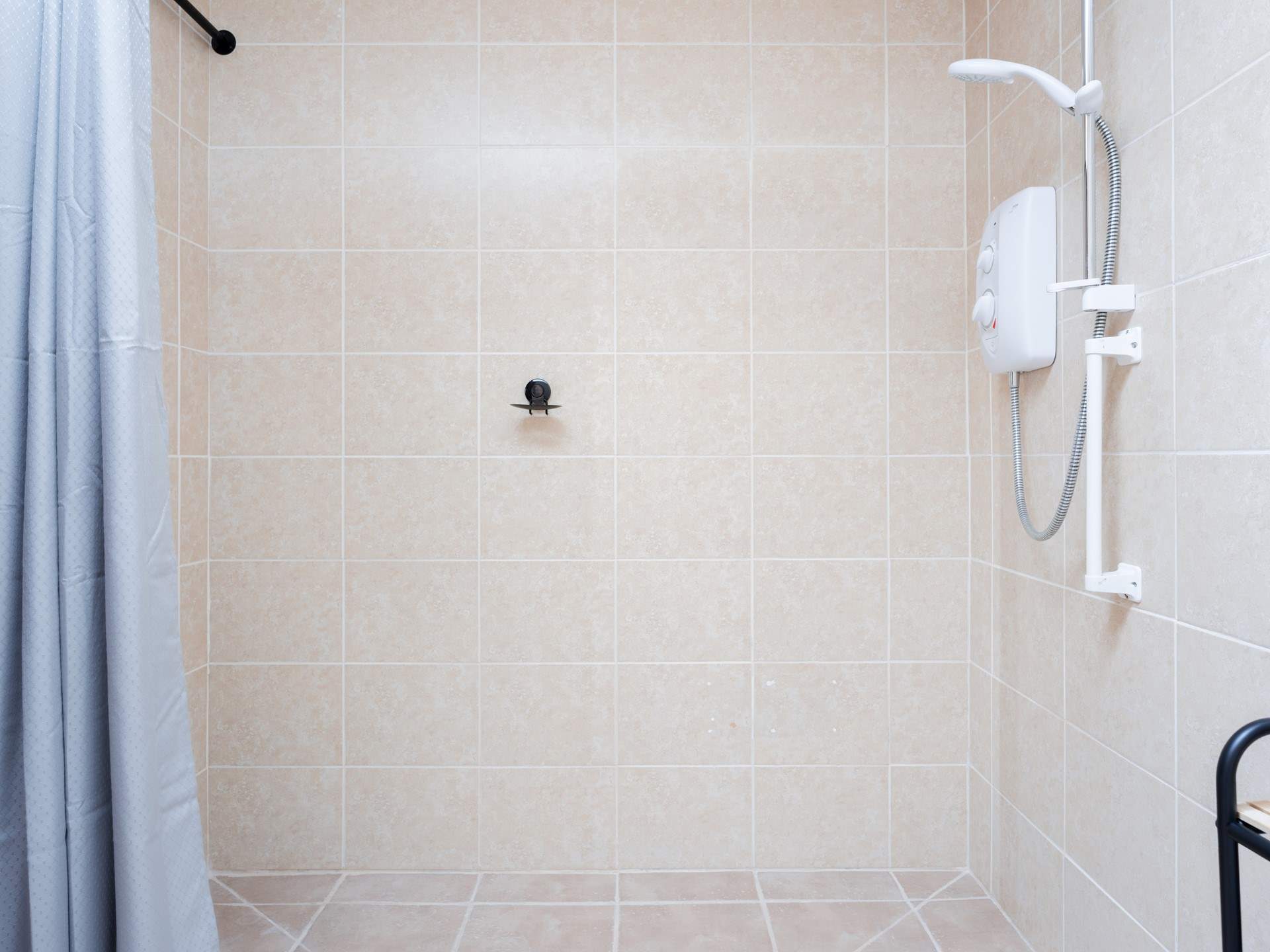 So much space on offer in the wet-room. A shower chair is also available on request.