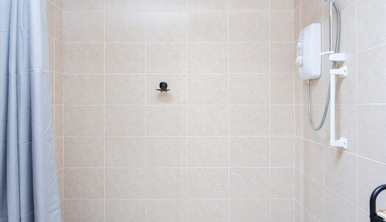 So much space on offer in the wet-room. A shower chair is also available on request.