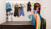 When it's time to head to the beach you'll find plenty of beach gear stored at the back of the house.
