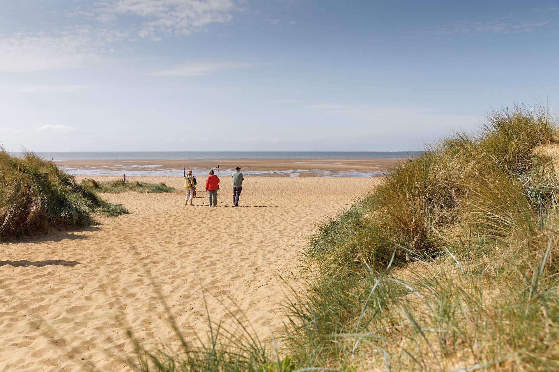 The stunning entrance to Old Hunstanton beach, fun for all the family and water sport enthusiasts too!