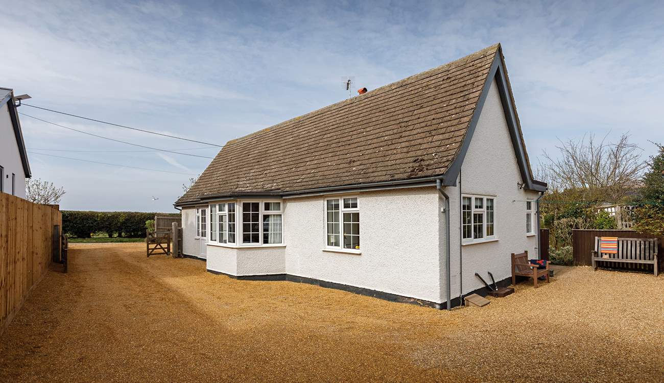 There is ample parking on the shingled driveway at Dormy House.