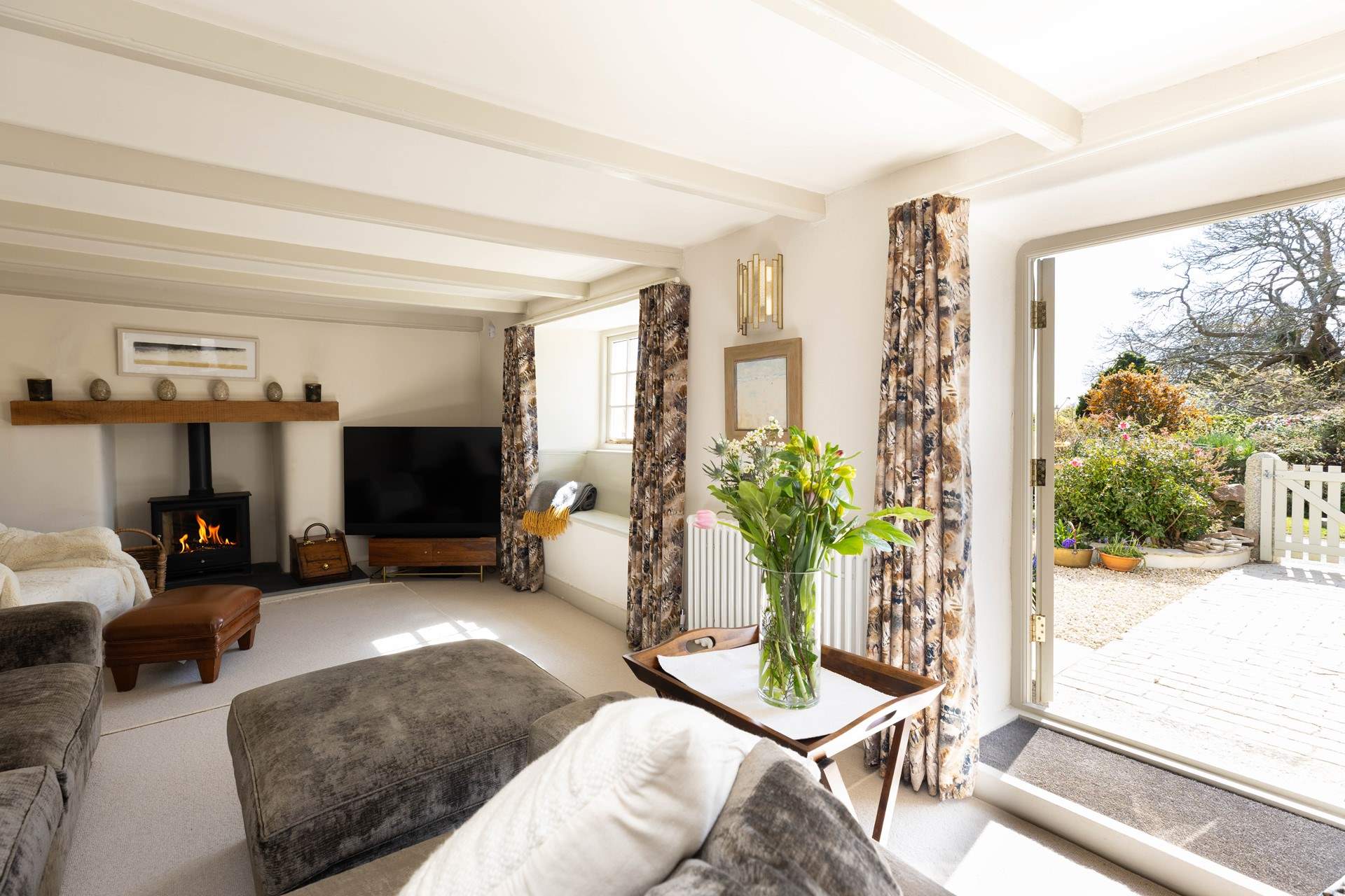 Open the door to the patio and let the breeze drift in. 