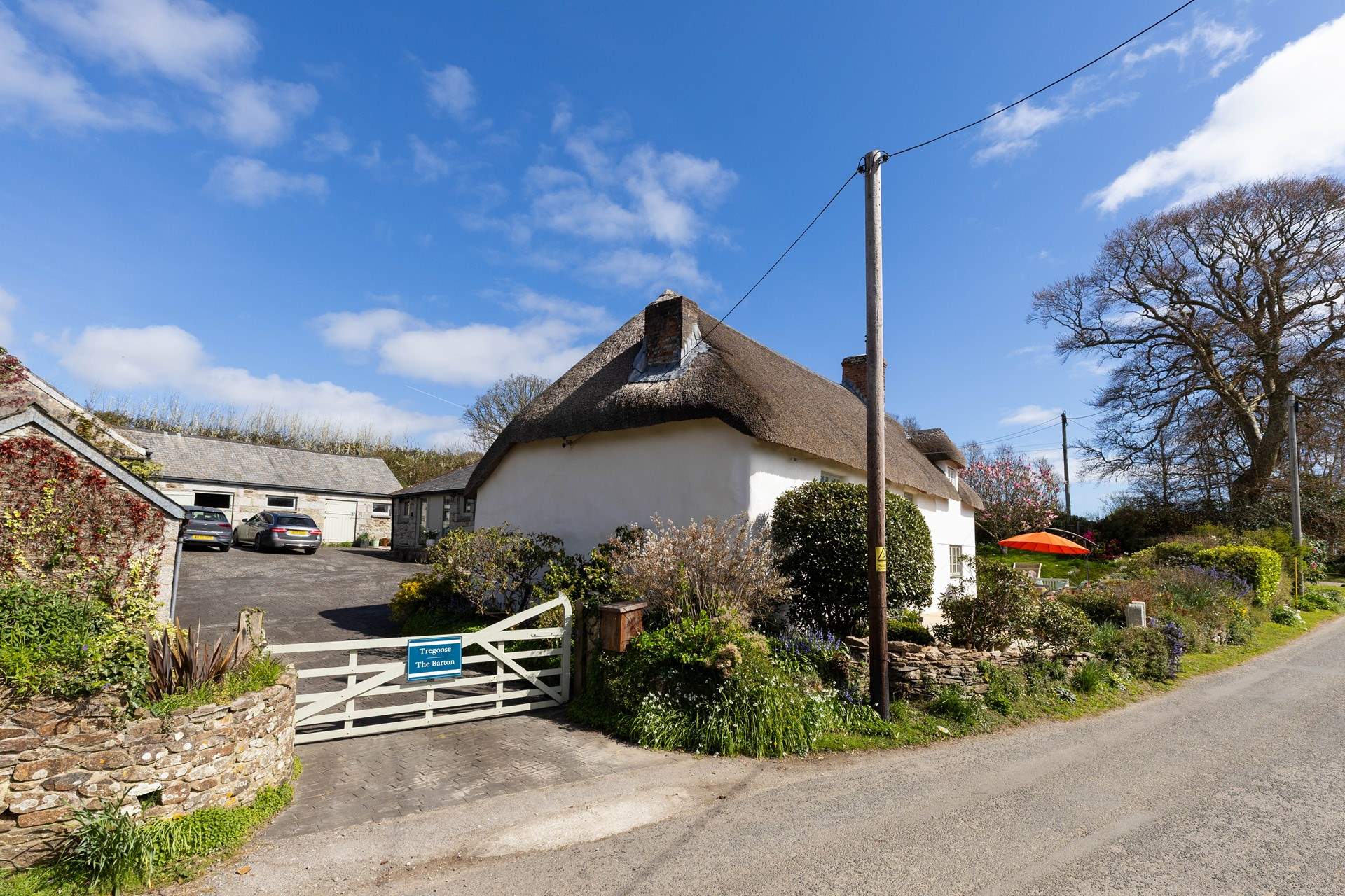 There is ample parking at Tregoose Farmhouse. 
