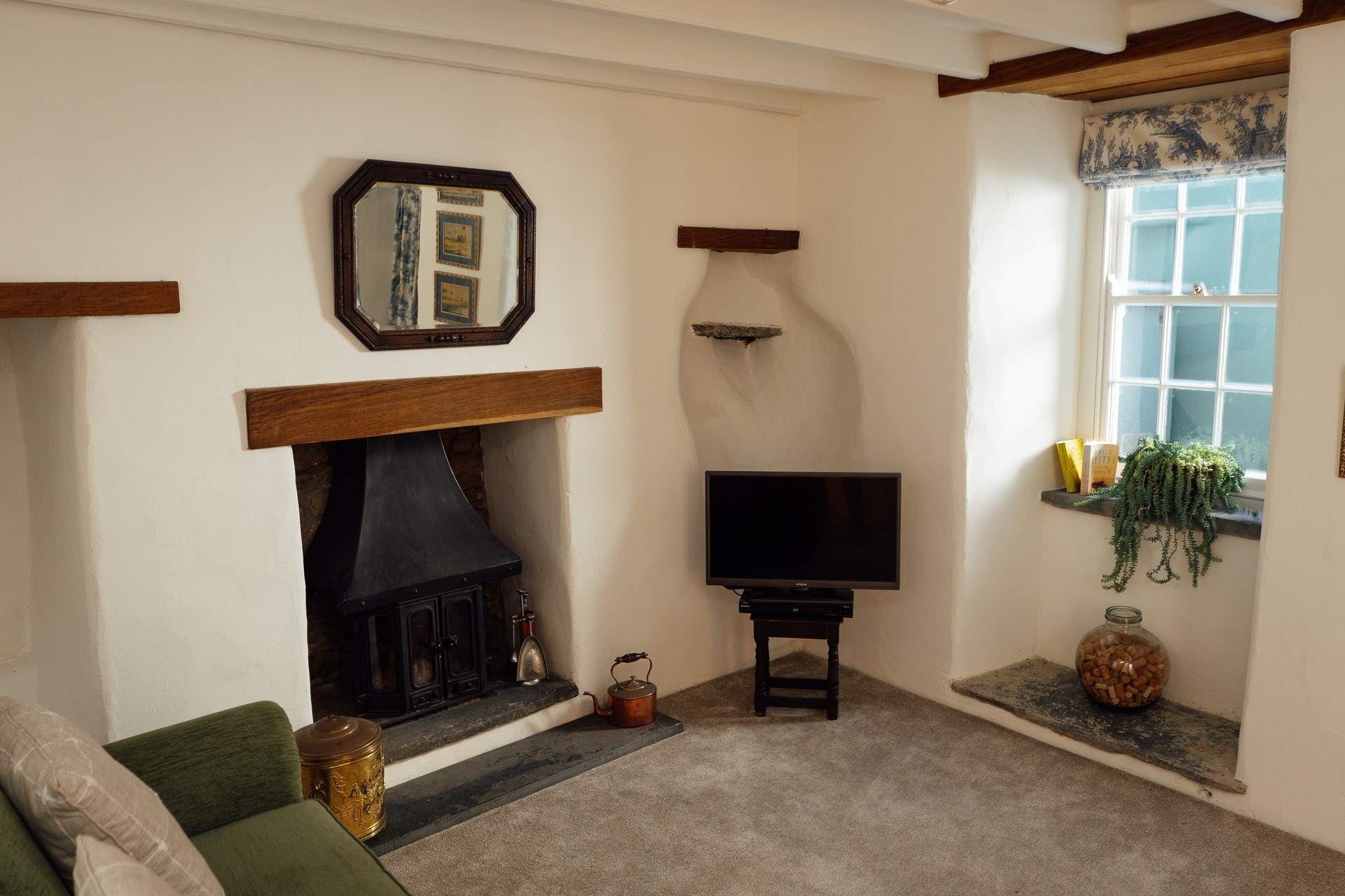 The perfect retreat for two (the wood-burner is ornamental only).