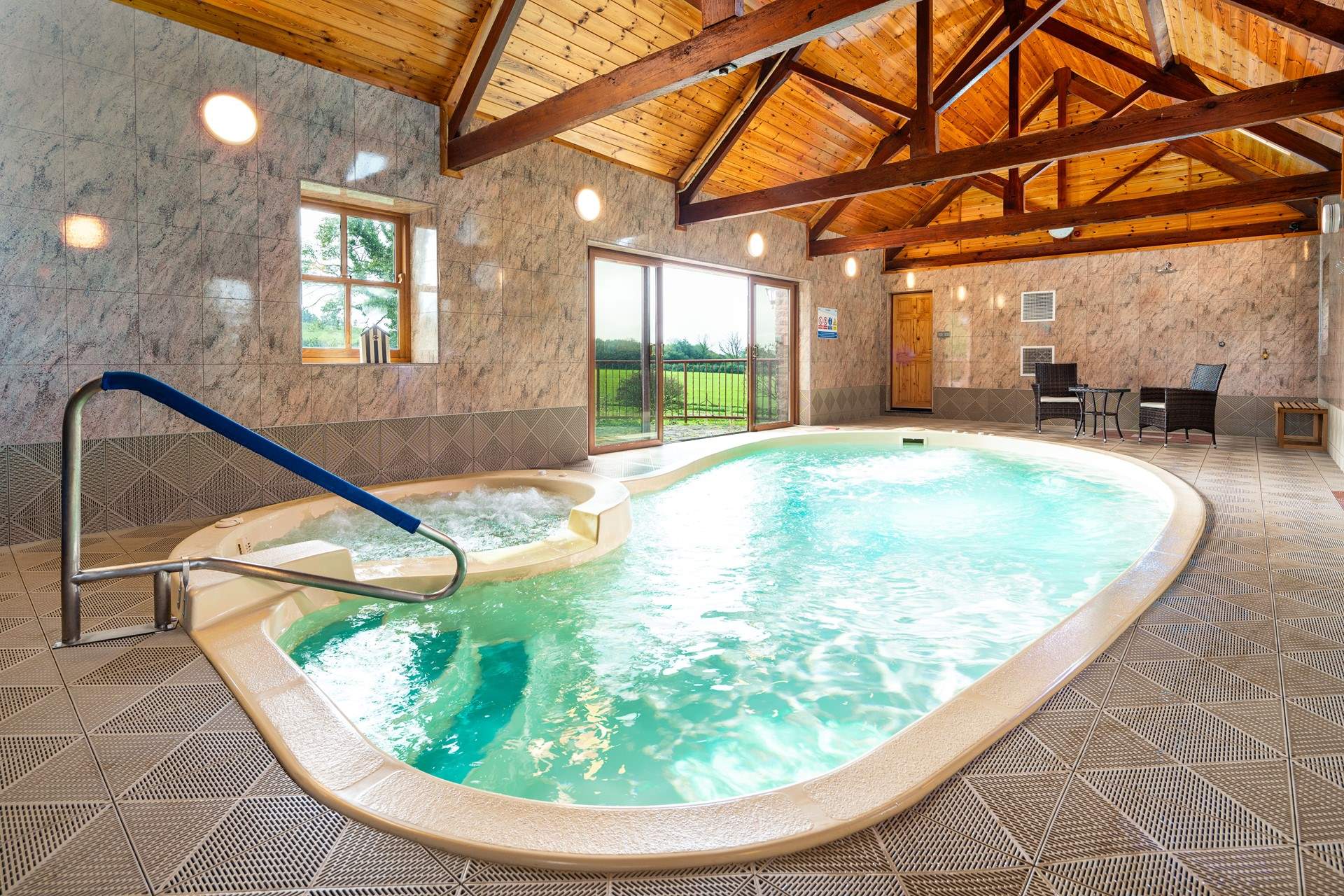 Jump in and enjoy. The fabulous heated swimming pool at East Cottage, which is shared with West Cottage. You can book usage slots direct with the owner.