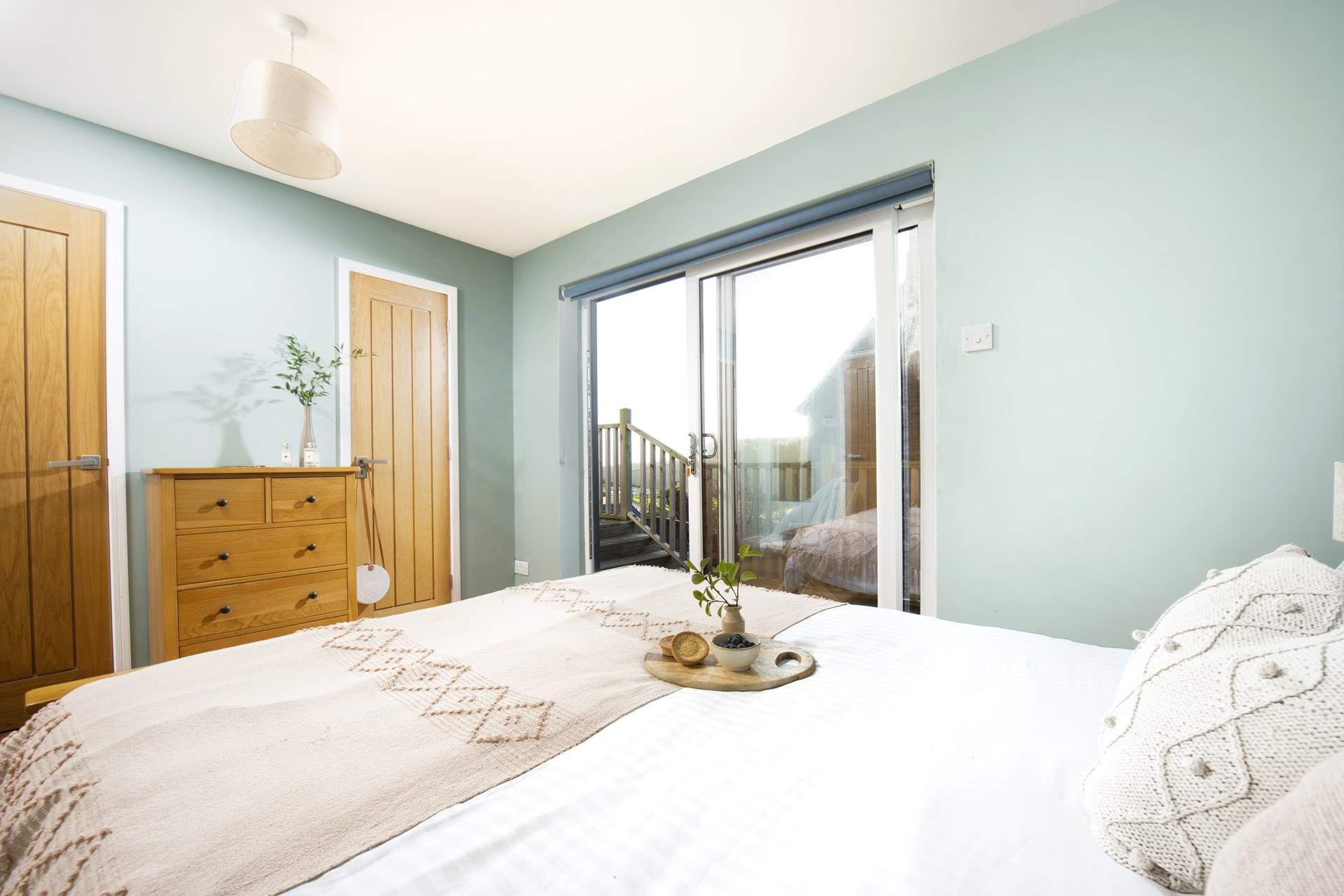 Direct access to the decking area , perfect for a morning cuppa or evening sundowner.