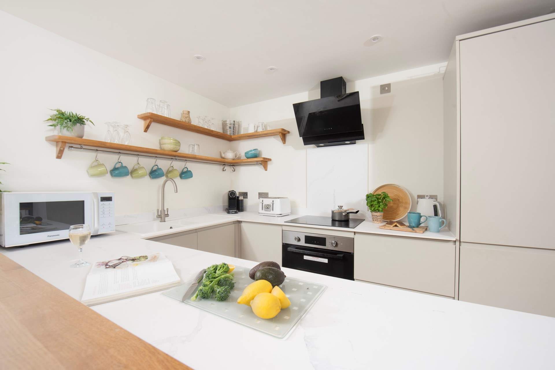 A stylish kitchen with modern fittings and everything you need for your stay.