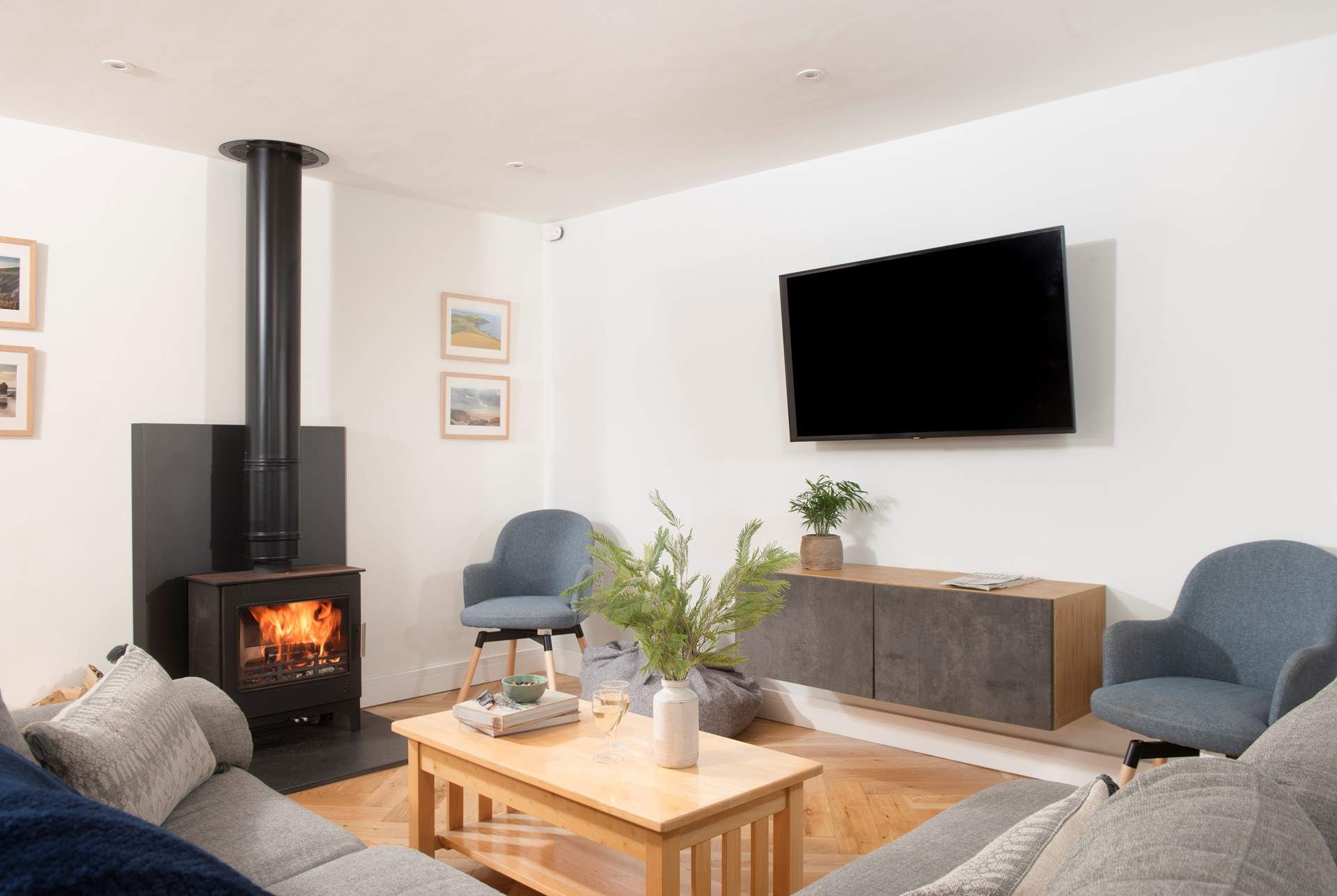 The toasty wood-burner will be a welcome sight on those out of season breaks.