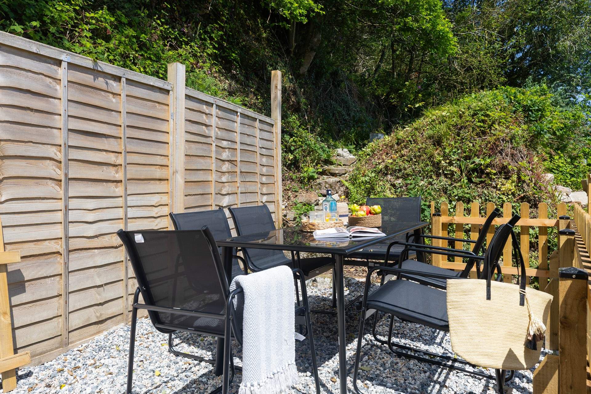 Enjoy long relaxing meals outside with just the rustling of the trees for noise. 