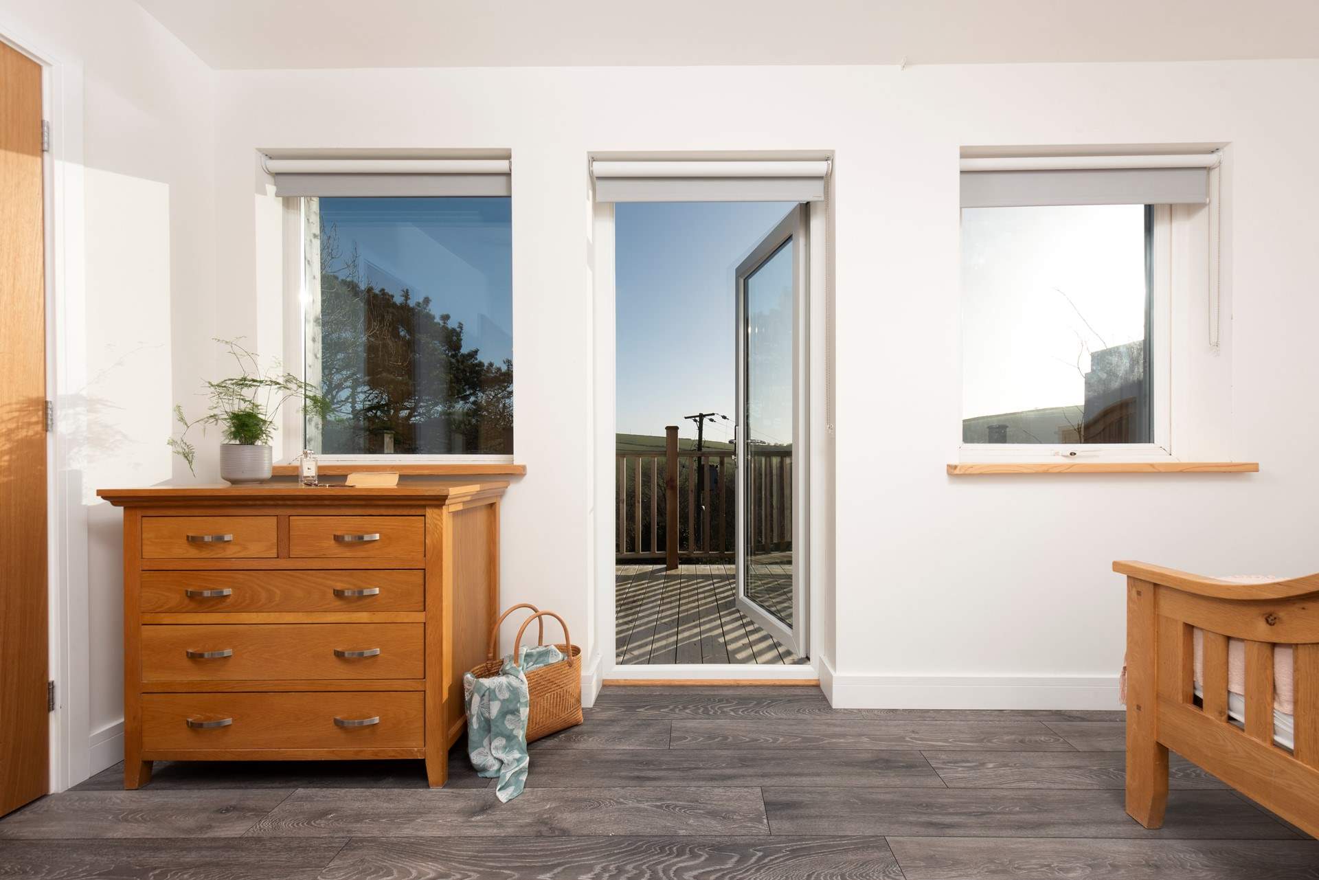 From bedroom 1 you have direct access to the decking, perfect for that wake me up cuppa or evening sundowners.