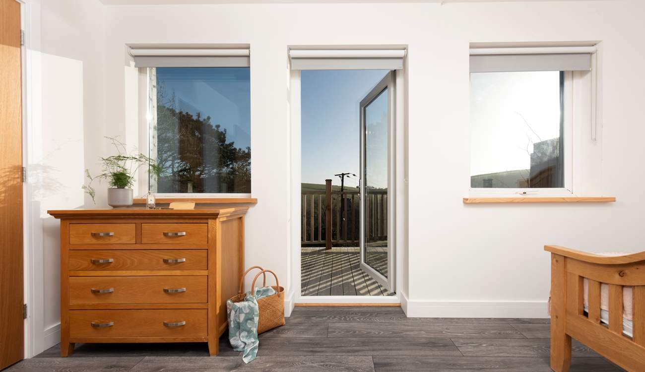 From bedroom 1 you have direct access to the decking, perfect for that wake me up cuppa or evening sundowners.